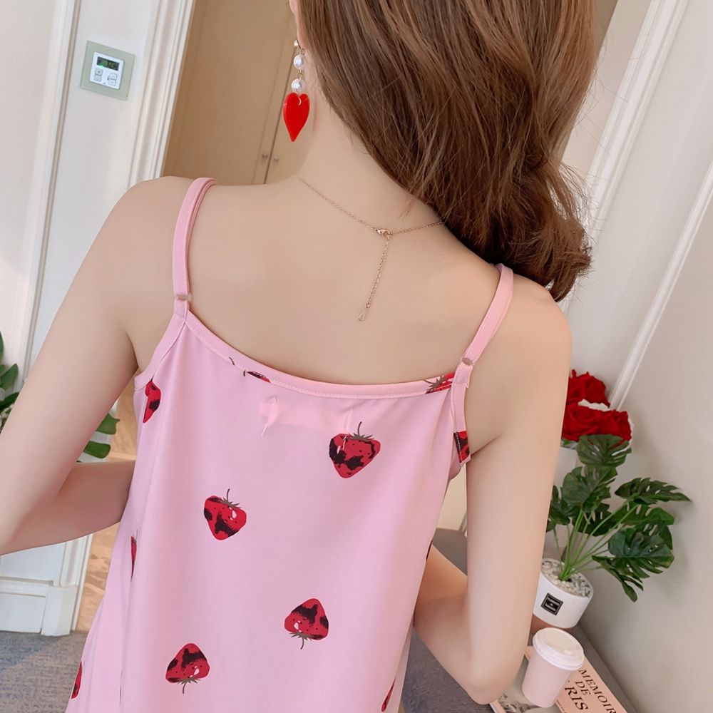 Đầm Ngủ Hai Dây Cổ Chữ V In Họa Tiết Hoạt Hình Dễ Thương Thoải Mái Cho Nữ | BigBuy360 - bigbuy360.vn