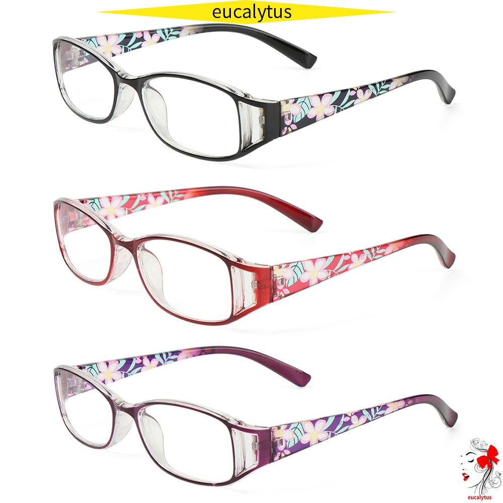 🌸EUTUS🌸 Women Anti-Blue Light Eyeglasses Comfortable Eye Protection Reading Glasses Portable Elegant Fashion Flowers Vintage Ultra Light Frame/Multicolor