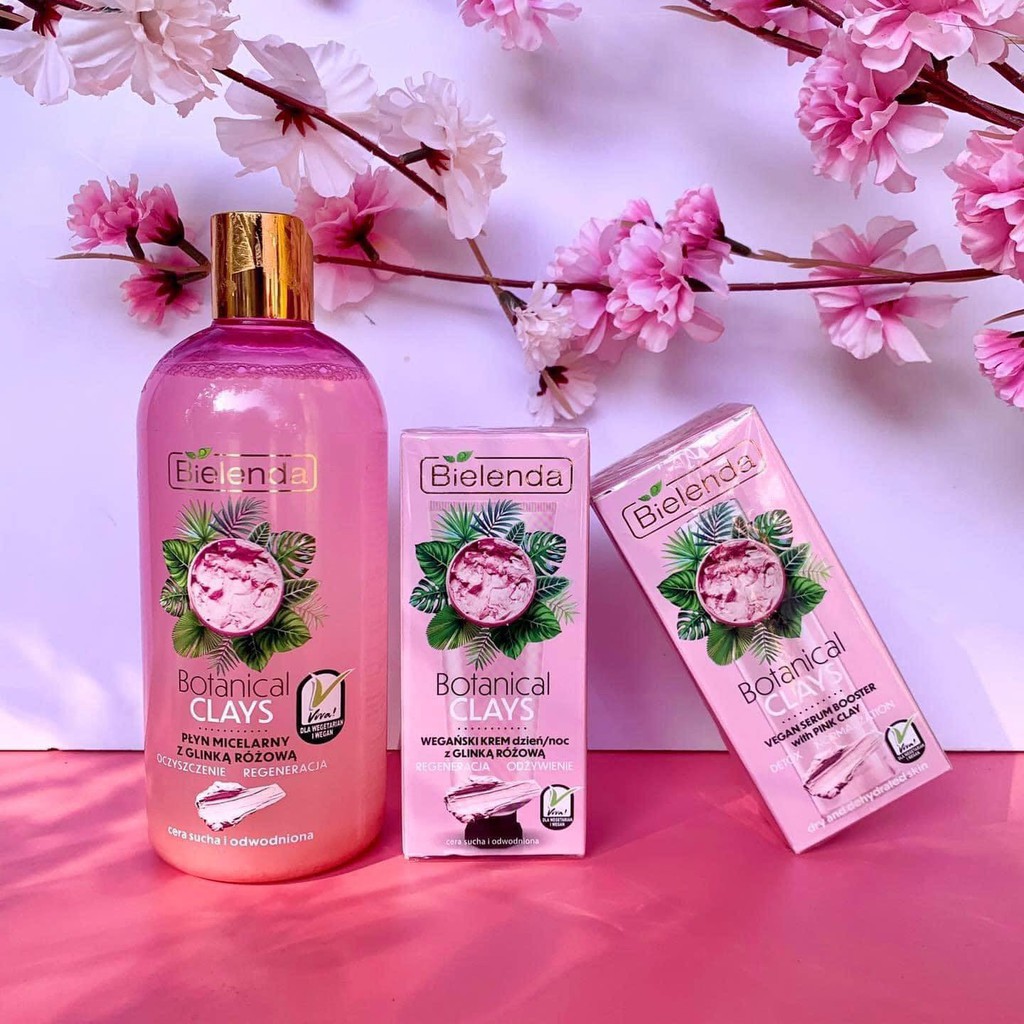 Tẩy Trang Micellar Thuần Chay Chiết Xuất Từ Đất Sét, Da Hỗn Hợp,Axit Ferulic - Bielenda Botanical Clays  500ml