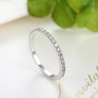 Nhẫn bạc 1 hàng đá 💍 nhẫn bạc dải đá nữ