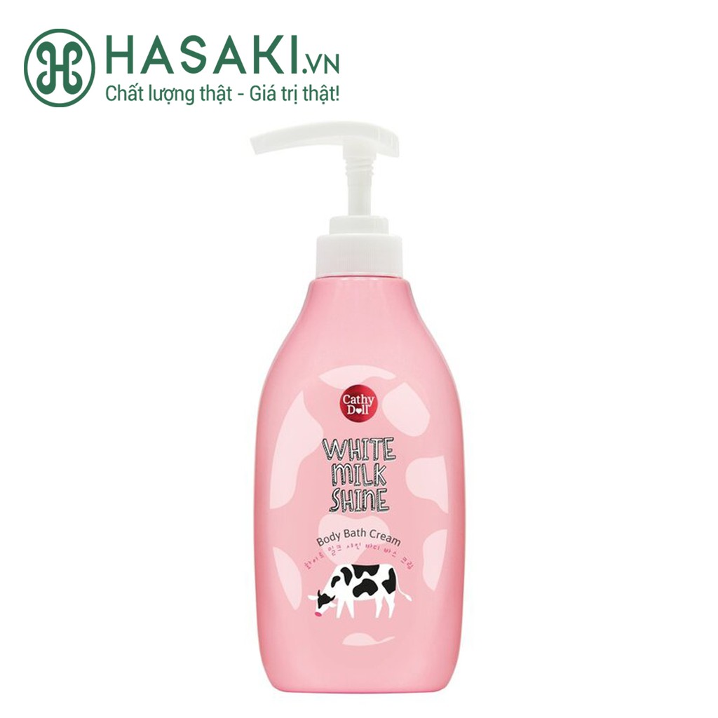 Kem Tắm Sáng Da Sữa Bò Cathy Doll White Milk Shine Body Bath Cream 450ml