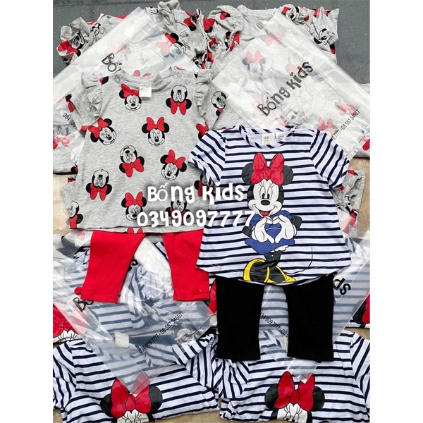 Bộ Legging Bé Gái Cộc Tay Minnie HaM