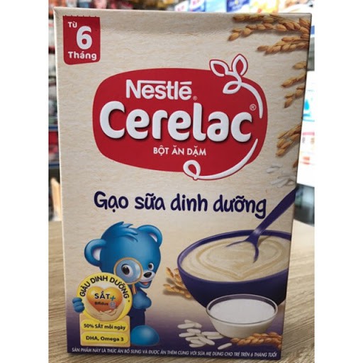 [DATE 2022] Bột ăn dặm Nestle Cerelac gạo sữa dinh dưỡng (6-24THÁNG)- Hộp 200g