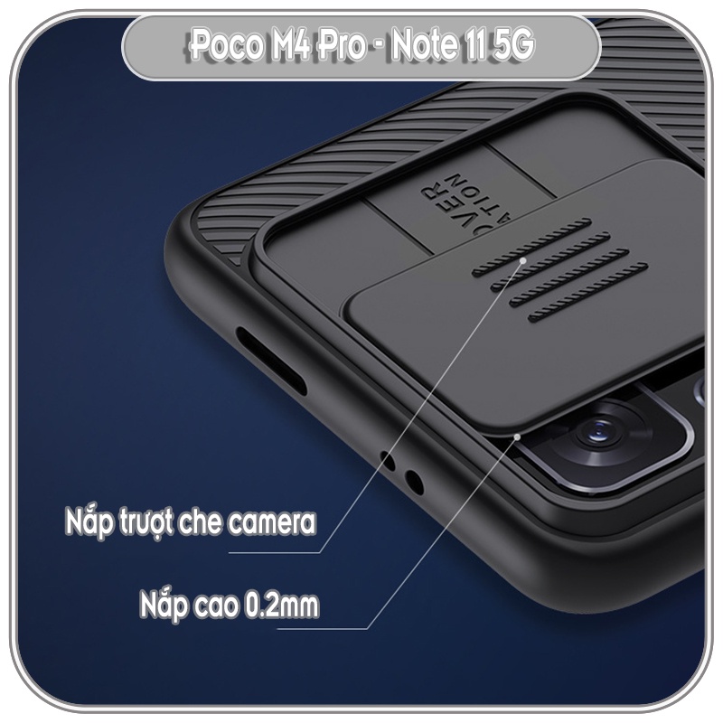 Ốp lưng cho Xiaomi Poco M4 Pro 5G - Redmi Note 11 5G  Nillkin CamShield che camera