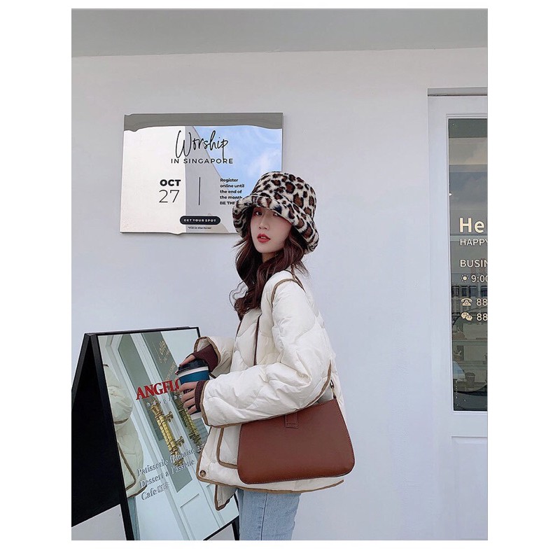 [222] Mũ bucket lông da báo (sẵn 5 màu)