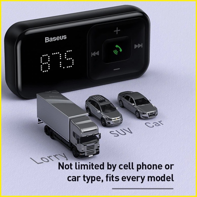 Tẩu sạc ô tô Baseus S16 Bluetooth V5.0 tích hợp FM MP3, đọc thẻ nhớ TF công suất sạc 15W ( Max ) cho iPhone Samsung..
