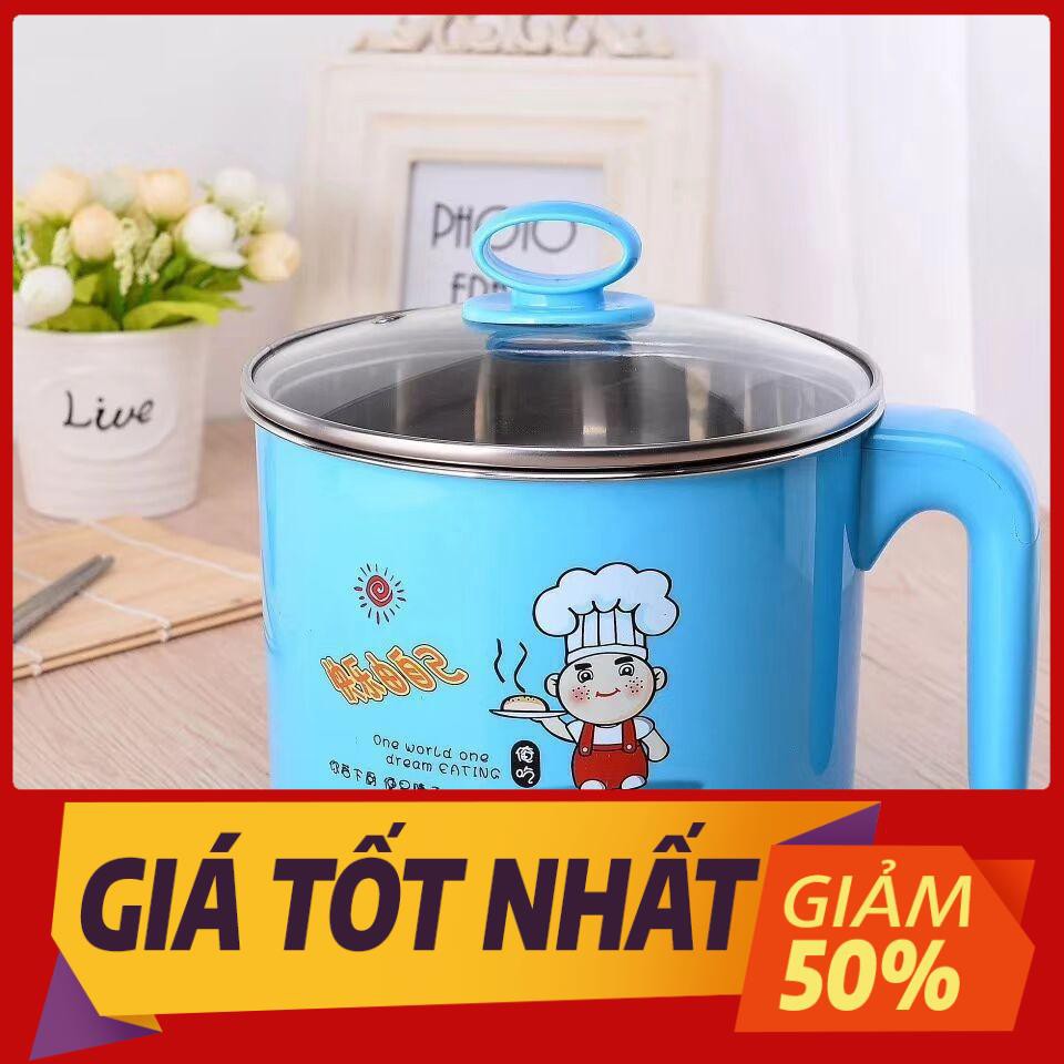 Nồi nấu mì màu 1,6 lít - Ca nấu lẩu, nấu mì mini - Đa năng, siêu tốc