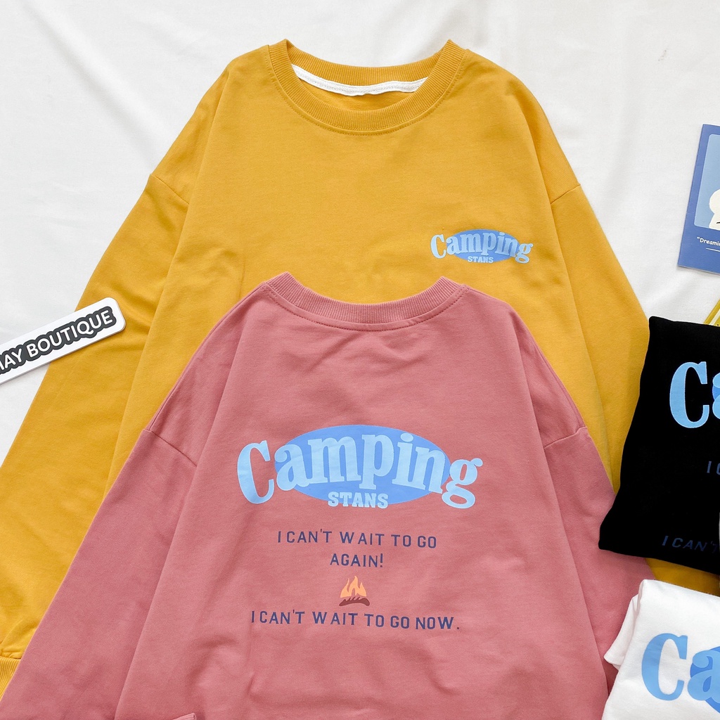 [HÀNG CÓ SẴN] Áo nỉ dào tay May Boutique áo nỉ oversized in hình Camping ABS21A_109.022 | BigBuy360 - bigbuy360.vn