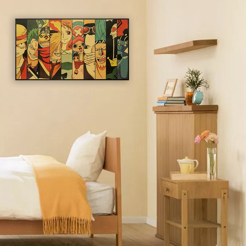 Tranh treo tường trang trí in họa tiết nhân vật hoạt hình One Piece