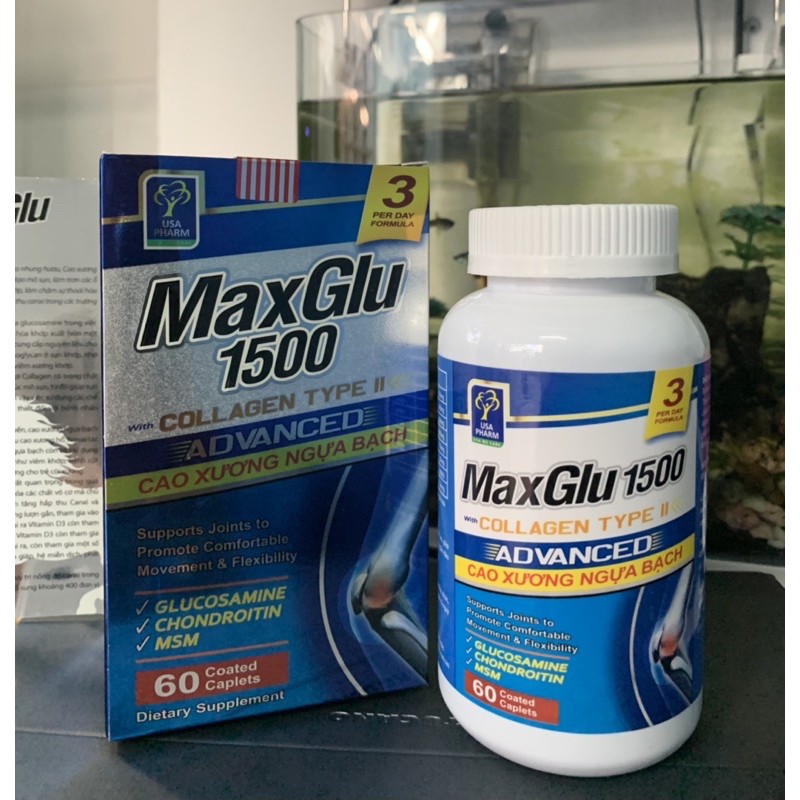 Maxglu 1500 Giúp phục hồi, tái tạo mô sụn khớp, tăng tiết dịch lọ 60 viên