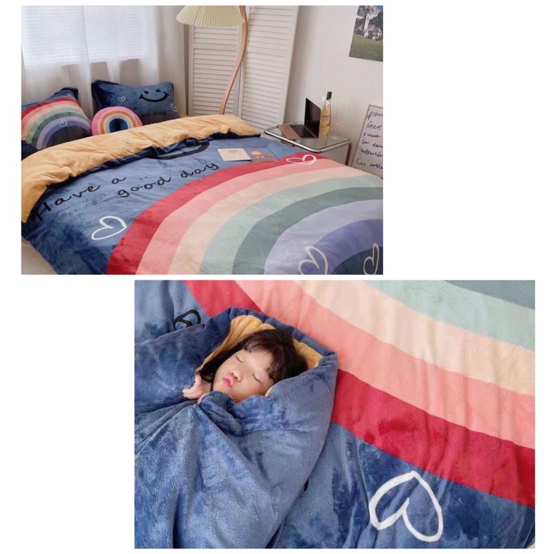 Ga Nỉ Nhung ❤️ Bộ Chăn Ga Gối Nỉ Nhung Hình 3D Nhiều Mẫu Mới 2021 dày ấm phong cách Hàn Quốc nhập khẩu cao cấp