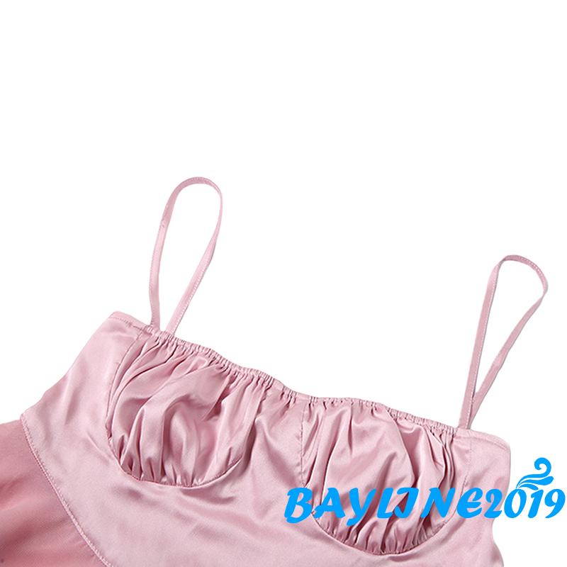 Áo Peplum Hai Dây Dáng Ôm Hở Lưng Màu Trơn Màu Sắc Thời Trang Cho Nữ