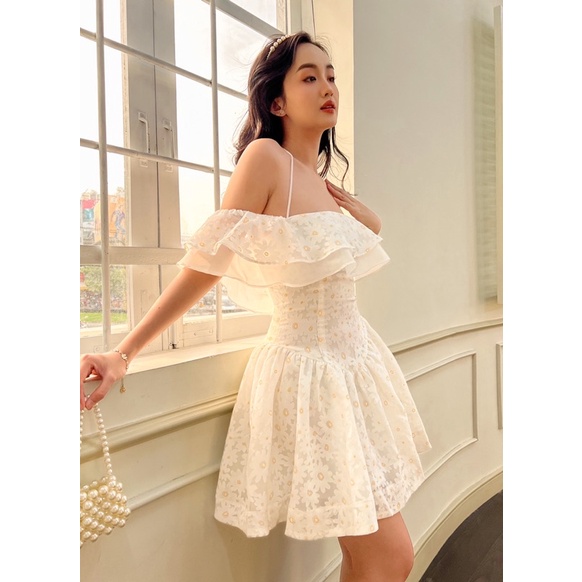 Đầm xoè kiểu bèo vai 2 tầng Daisy dress