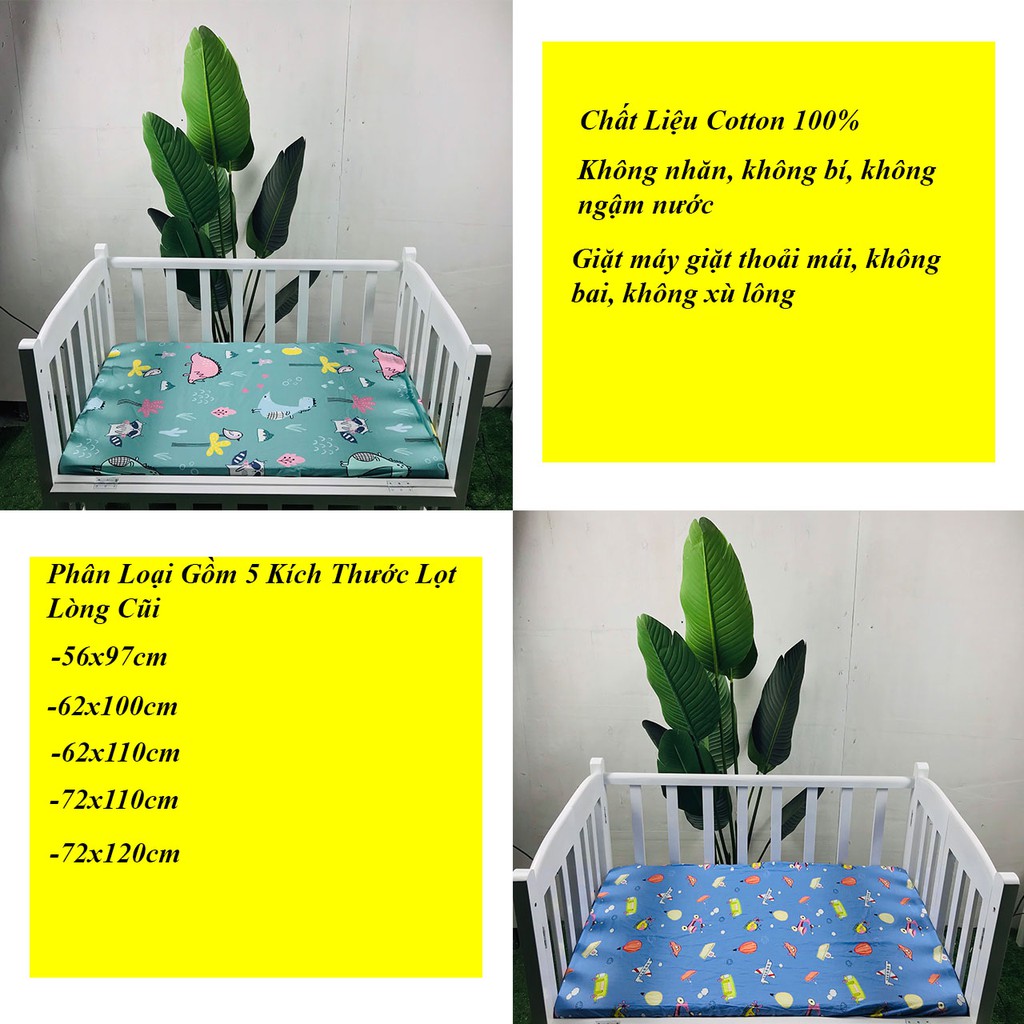 Ga/Drap Chun Bọc Đệm KIDSSUN Cho Giường Cũi Trẻ Em Chất Liệu Cotton Nhiều Màu Sắc Và Kích Thước