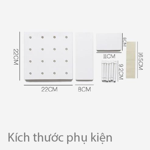 Kệ Nhựa Treo Tường Trang Trí Phòng Khách, Nhà Bếp Thiết Kế Đục Lỗ Tùy Biến Thông Minh