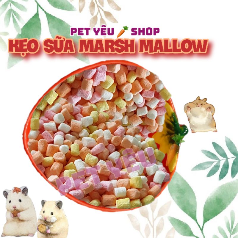Kẹo marsh mallow ❤MỚI❤ Rẻ Đủ màu thức ăn vặt hamster, sóc bông, sóc đất , sóc bay úc  siêu thơm siêu ngon siêu hấp dẫn