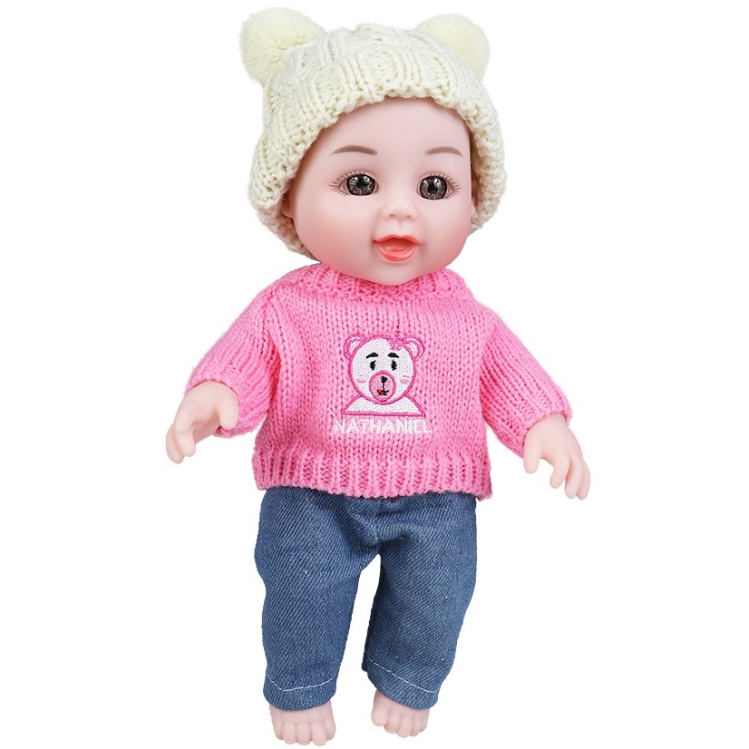 Búp Bê Nhựa Cao Cấp Nathaniel Trọc 25 cm cảm ứng âm thanh _  Silicone Reborn Baby 10 icnh  Doll