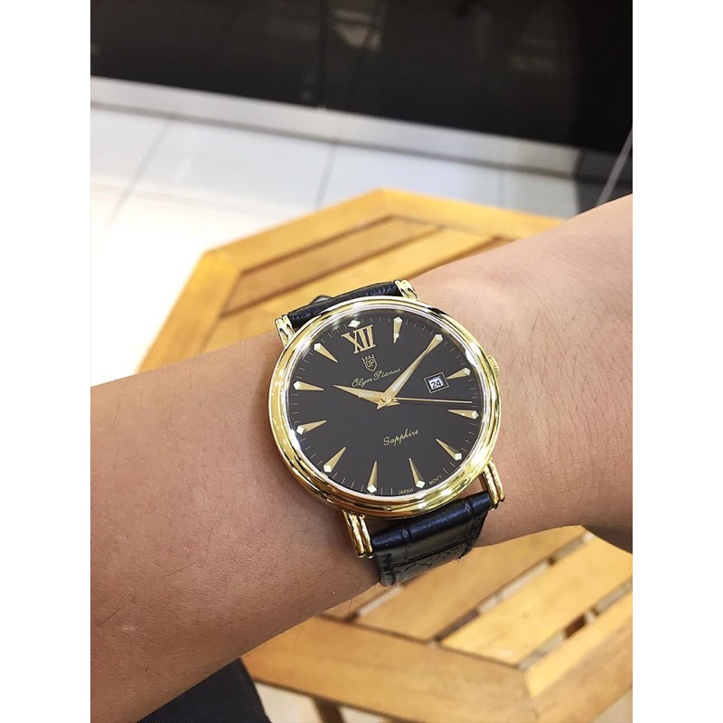 Đồng hồ nam mặt kính sapphire Olym Pianus OP130-07 OP130-07MK-GL đen