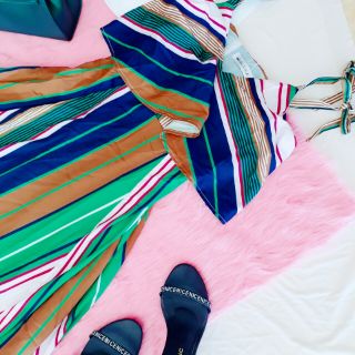 Đầm maxi sọc phối (kèm video thật)