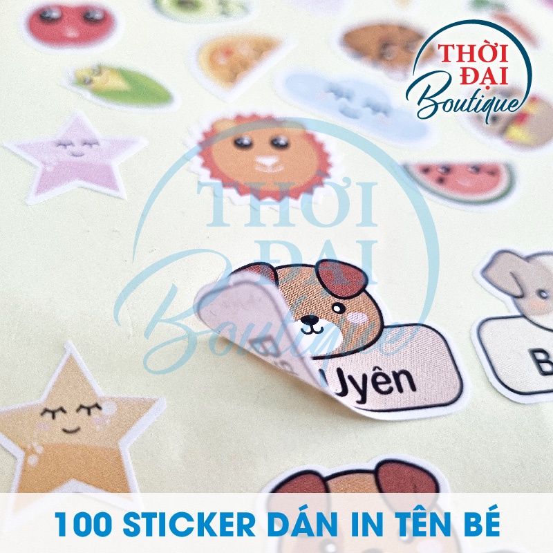 Sticker decal in tên của bé - combo 96/101 cái