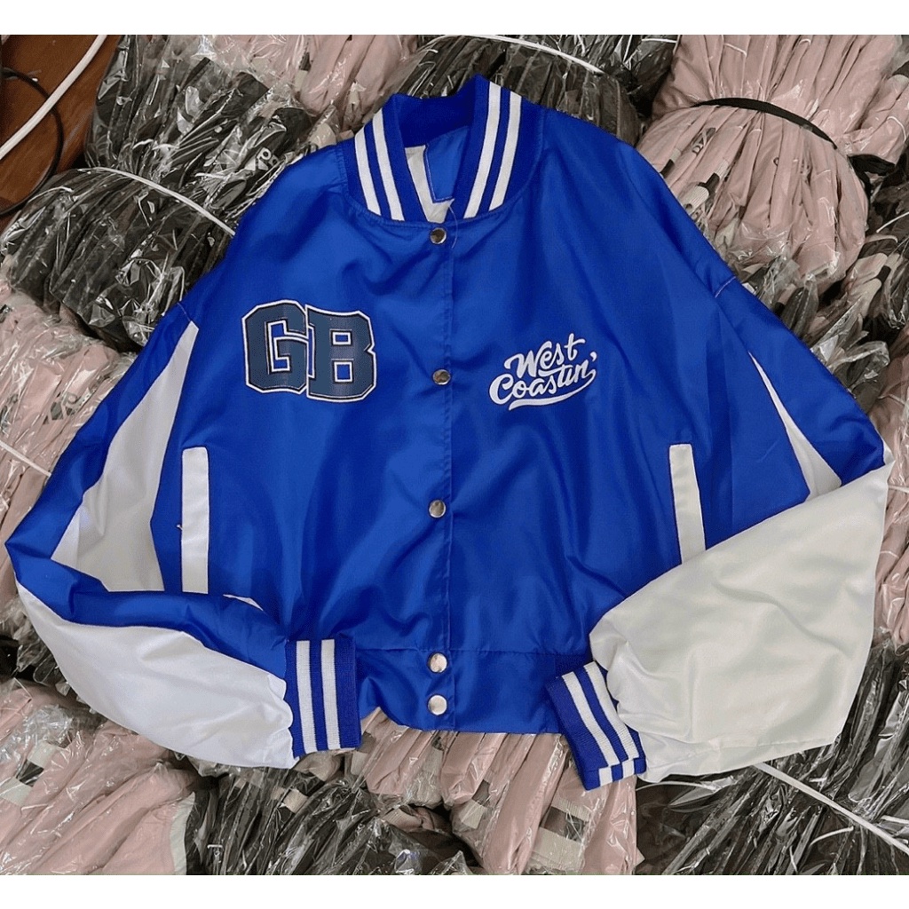 Áo Khoác Bomber Nữ Form Lửng Phối Màu In Chữ GB Cực Xinh Mẫu Mới Cực HOT  - ĐĂNG QUANG CLOTHER