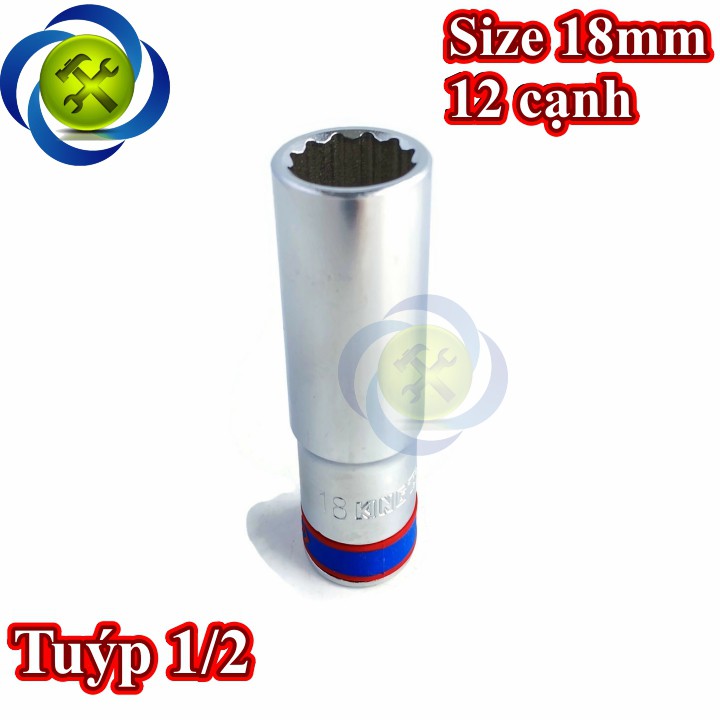 Tuýp 18mm 1/2 Kingtony 423018M loại dài 12 cạnh màu trắng