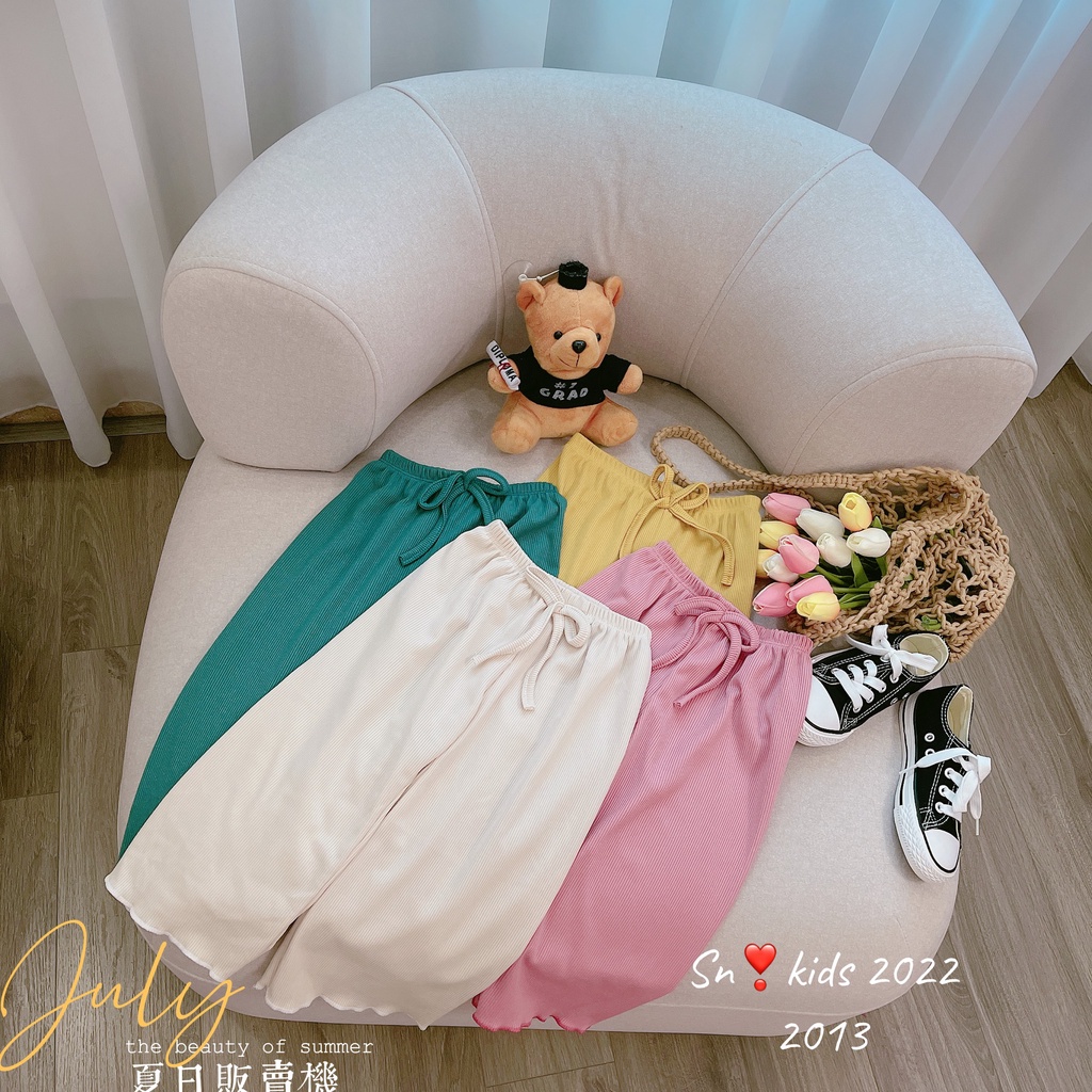 Quần áo dài tay bé gái, set bộ tăm lạnh Quảng Châu quần ống suông siêu đẹp cho bé