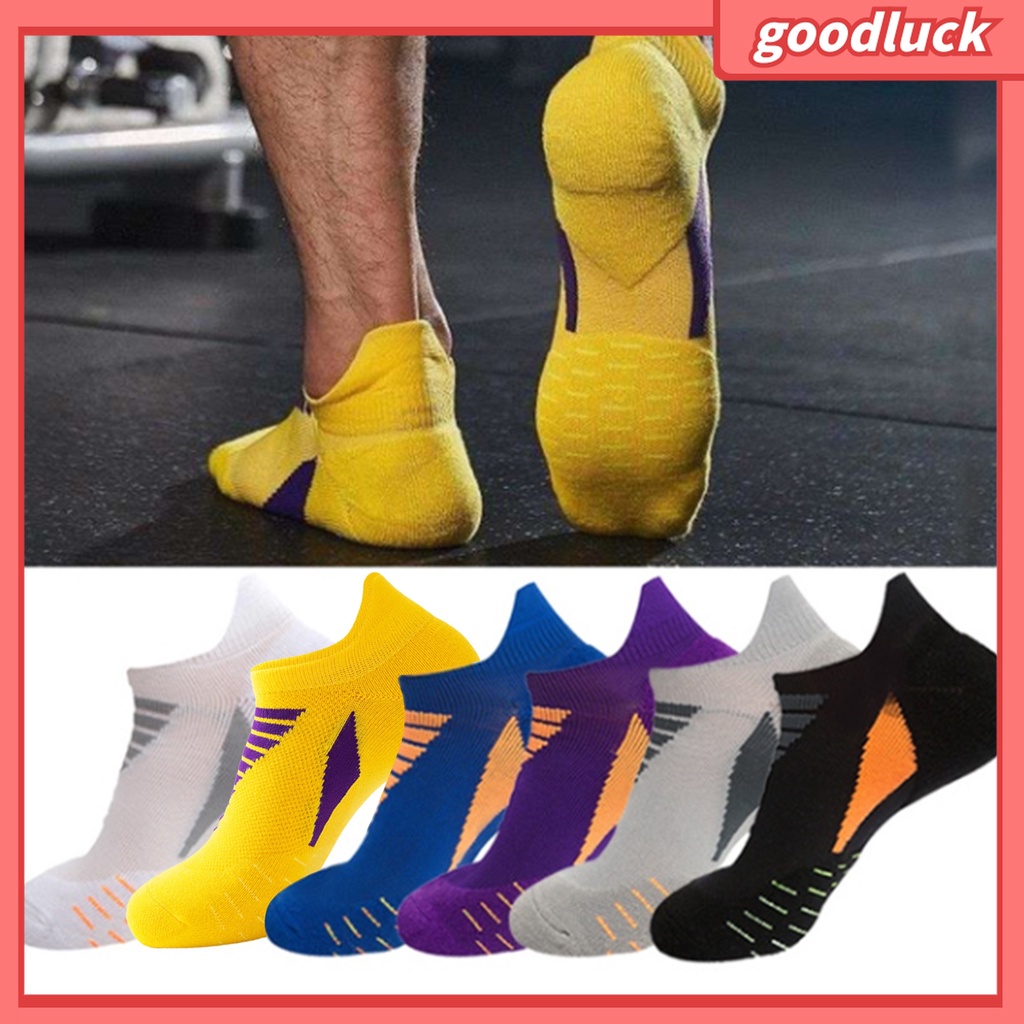 &lt; Golu &gt; Vớ Nam Co Giãn Màu Sắc Tương Phản Thấm Hút Mồ Hôi Dành Cho Chạy Bộ