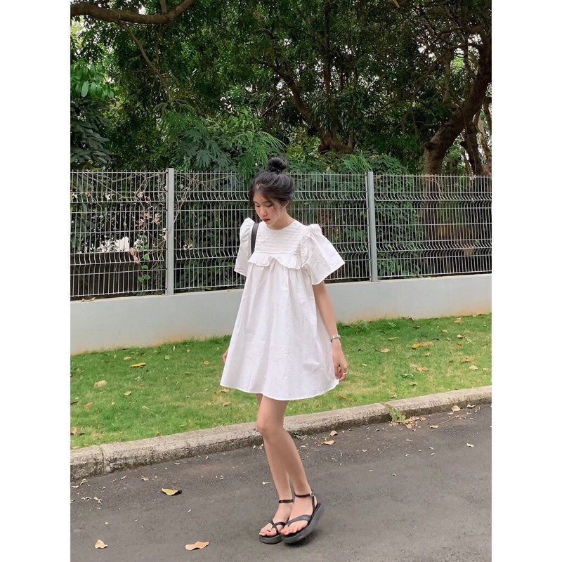 Váy babydoll xếp li ngang xinh xắn Pea Store