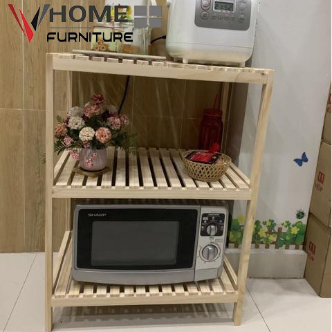 Kệ Để Lò Vi Sóng Đa Năng Gỗ Thông 3 Tầng VHOME Furniture Oven Rack 3F Nội Thất Lắp Ráp | BigBuy360 - bigbuy360.vn