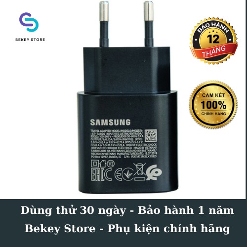 Bộ sạc nhanh Samsung 25W chính hãng Galaxy Note 10 Note 10 Plus A71, A70, A80, A90, S20, S20+, S20 S21 Ultra