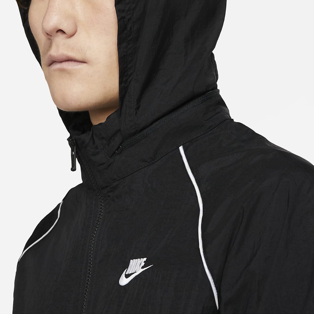 [HÀNG_CHÍNH_HÃNG] ÁO KHOÁC NIKE NSW WINDRUNNER TRACK HOODED BLACK / WHITE