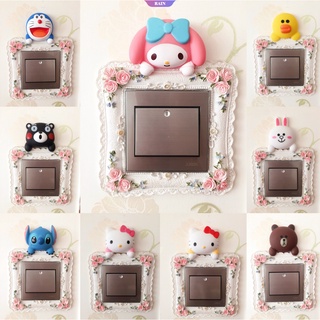 Sanrio miếng dán trang trí công tắc bằng silicon hình stitch hoạt hình 3d