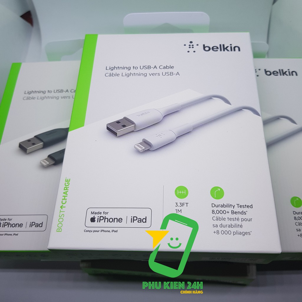 Cáp Sạc Nhanh Iphone/ Ipad Chính Hãng Belkin [Chuẩn MFI - Bảo Hành 1 Đổi 1]