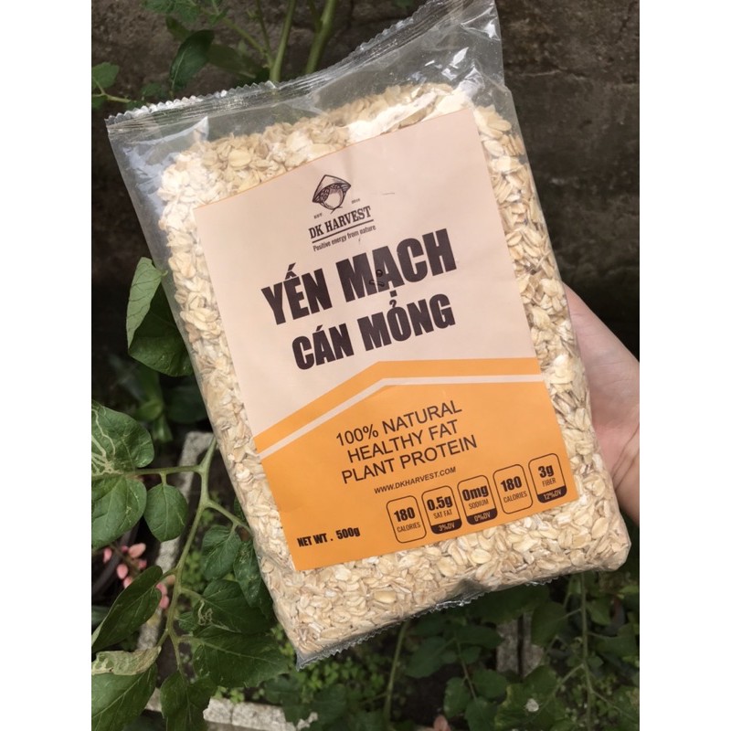 Chính hãng-Yến mạch cán mỏng DK Harvest 500g nguyên chất nhập khẩu Úc