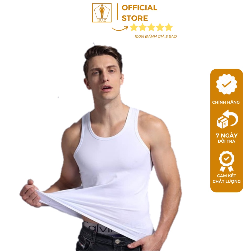 Áo Lót Ba Lỗ Nam TRAZ Chất Liệu Cotton Mềm Mại, Thoáng Khí, Thấm Hút Mổ Hôi Tốt.