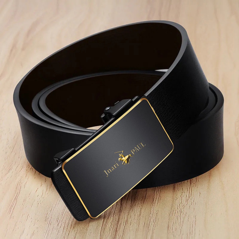 Thắt Lưng Nam da bò Paul POLO phong cách Hàn Quốc   khóa tự động 3.3cm thời trang nam tính