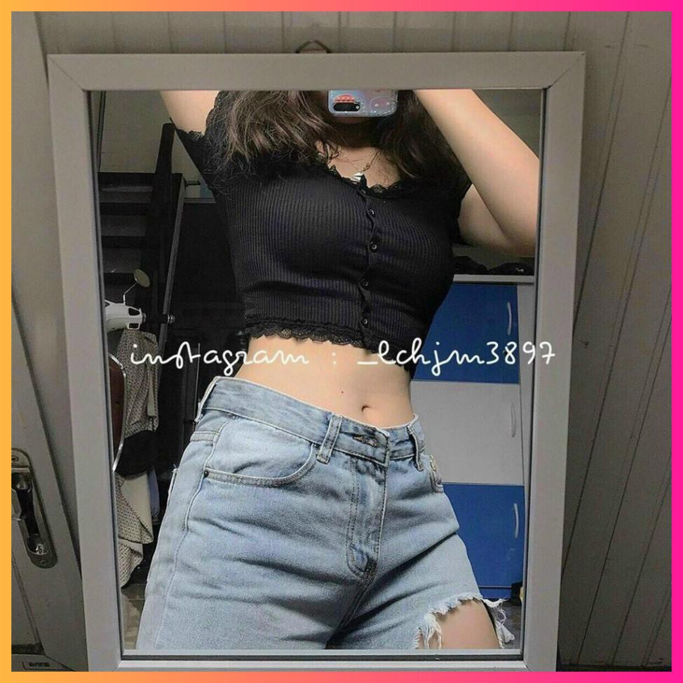 Áo Croptop cổ vuông, viền ren form ôm cực đẹp vải mềm, Thấm hút mồ hôi - MOONMY | BigBuy360 - bigbuy360.vn