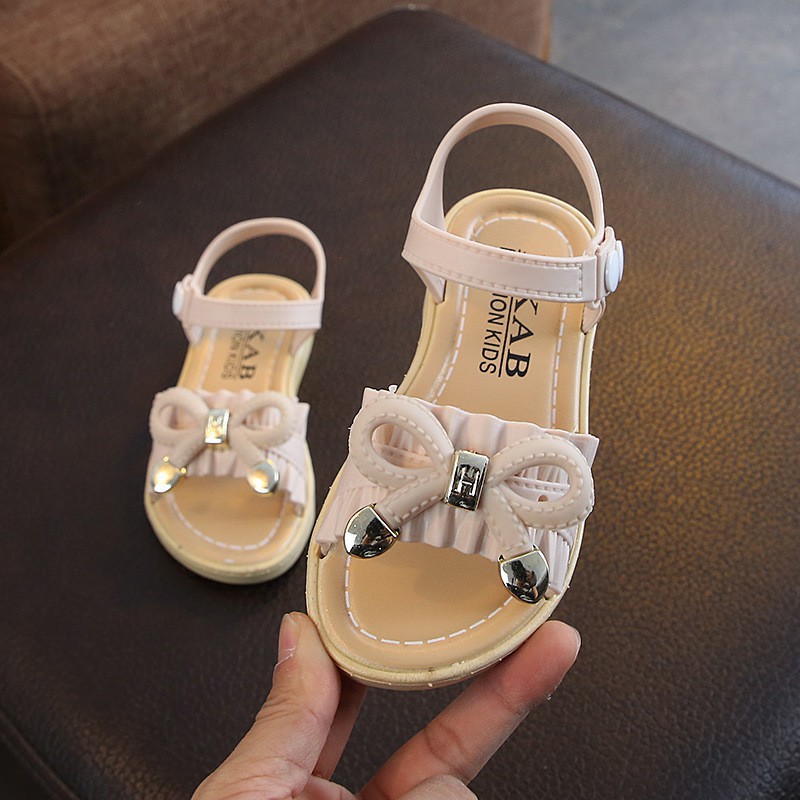 Giày sandal đính nơ dễ thương cho bé gái