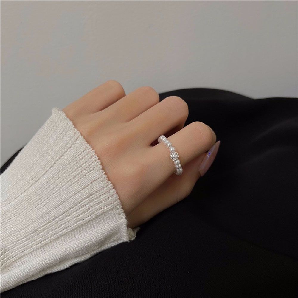 Nhẫn Đính Ngọc Trai Nhân Tạo Nhiều Màu Thời Trang Hàn Quốc Thanh Lịch Cho Nữ