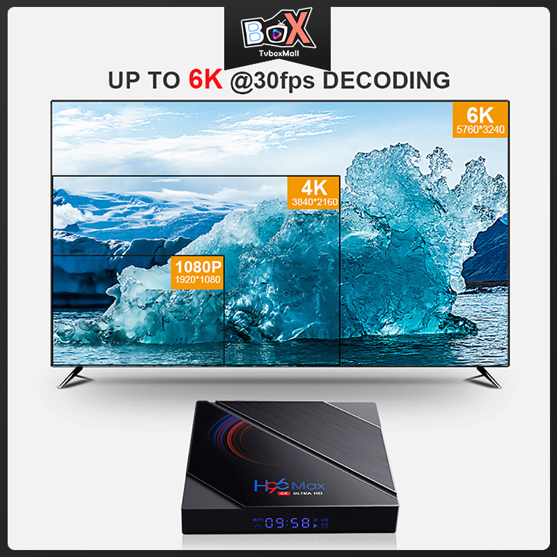 Đầu Tv Box H96 Max H616 Android 10 4g 64gb 1080p 6k Bt Kèm Phụ Kiện