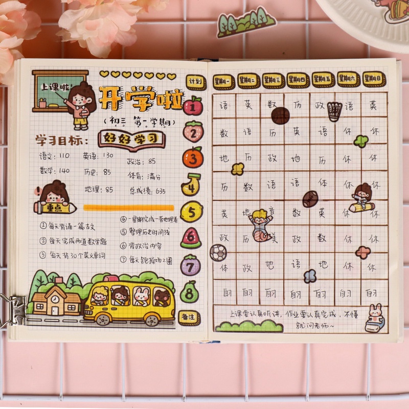 1 Gói  Sticker Dán Trang Trí Sổ Tay DIY Hình Cô Gái Hoạt Hình Dễ Thương Xinh Xắn