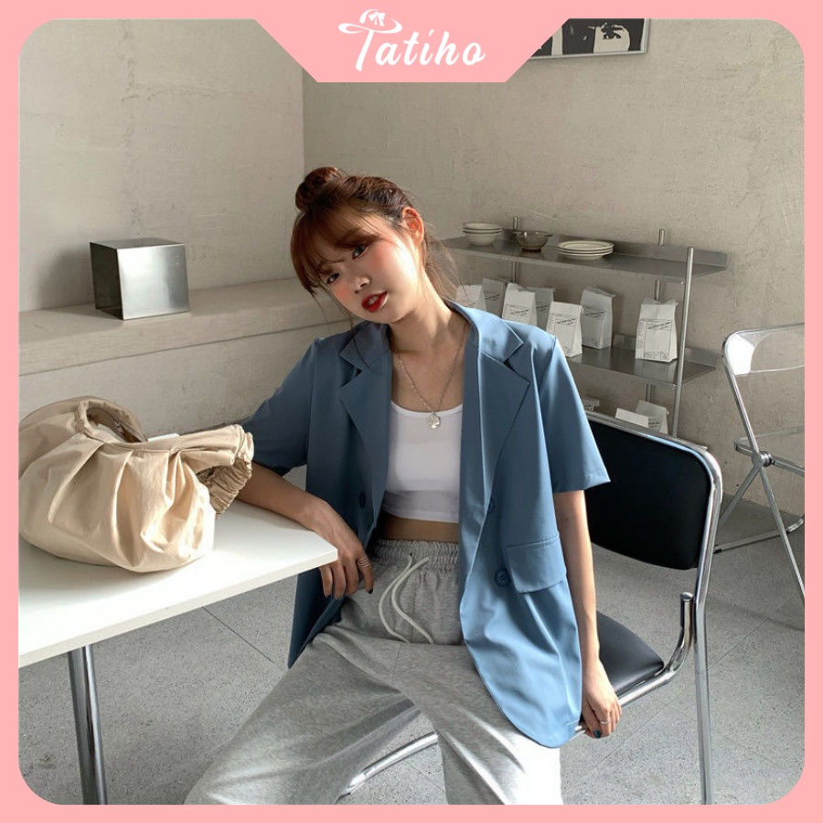 [Hàng Xịn, Giá Tốt]  Áo Vest Tay Cộc ( Áo Blazer ) Dáng Rộng Chất Mát Phong Cách Thời Trang Hottrend - Mã AK005