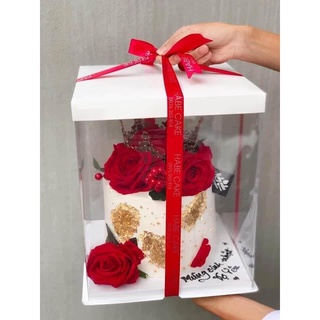 Hộp mica trong suốt nắp giấy 25*25*27cm