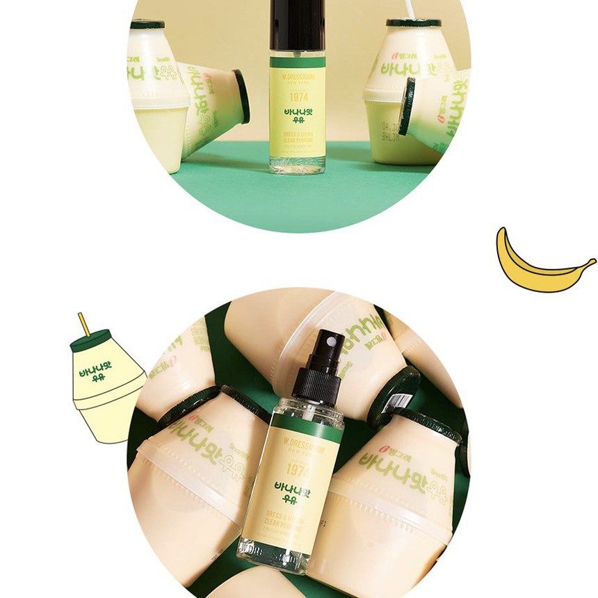 Nước hoa xịt vải Wdressroom No 1974 SỮA CHUỐI Banana Milk 70ml (Shop Bunny Beans)