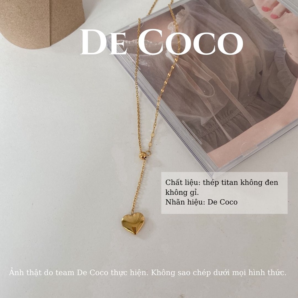 [KHÔNG ĐEN GỈ] Vòng cổ titan đeo được 2 kiểu, dây chuyền tim rơi Falling Heart De Coco decoco.accesso