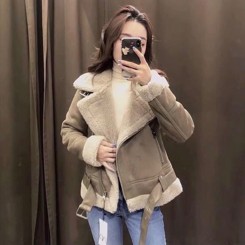 Áo da lộn Zara