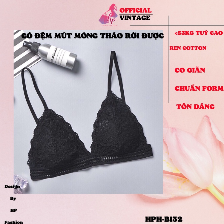 Áo lót ren, áo ngực bra  đệm mỏng không gọng móc cài mềm mịn thoải mái BI32