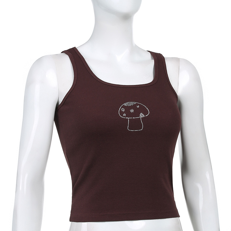 IELGY Áo Dây Nữ Cộc Tay Hở Eo Quyến Rũ