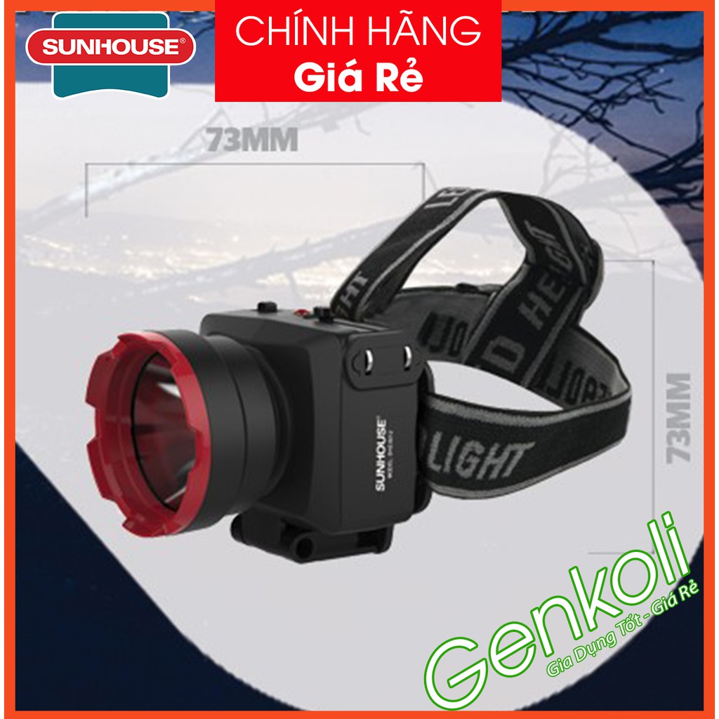 [ GIẢM SỐC] Đèn pin đội đầu Sunhouse SHE-5012 (cỡ nhỏ), Chính hãng giá rẻ, tiết kiệm, nhỏ gọn, linh hoạt